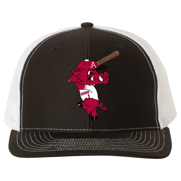 Ribby at Bat 3D Snapback Trucker Hat- Black/ White - Picture 1 of 2